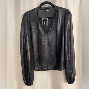 NWT Express black sheer blouse